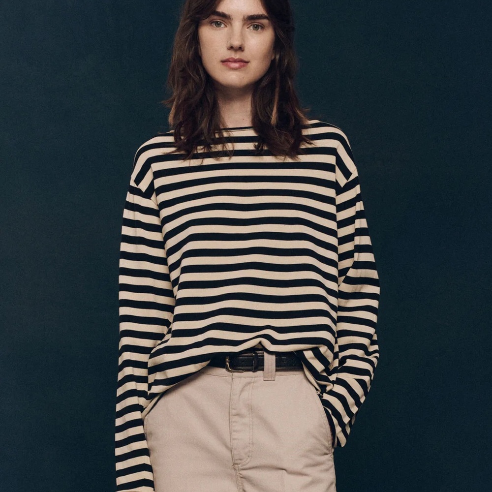 Striped Black and Cream Women's Top